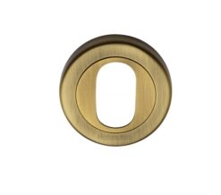 Heritage Brass Oval Profile Key Escutcheon, Antique Brass -