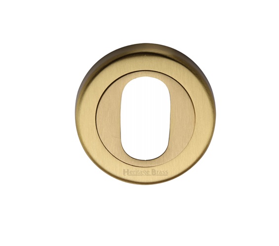 Heritage Brass Oval Profile Key Escutcheon, Satin Brass –