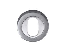 Heritage Brass Oval Profile Key Escutcheon, Satin Chrome -