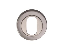 Heritage Brass Oval Profile Key Escutcheon, Satin Nickel -