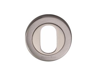 Heritage Brass Oval Profile Key Escutcheon, Satin Nickel -