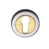 Heritage Brass Euro Profile Key Escutcheon, Dual Finish Polished Chrome With Polished Brass -