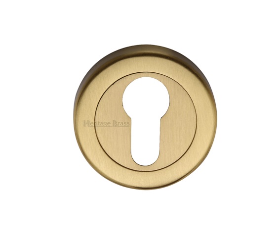 Heritage Brass Euro Profile Key Escutcheon, Satin Brass –