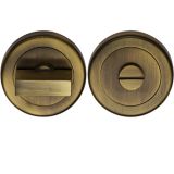 Heritage Brass Round 53mm Diameter Turn & Release, Antique Brass