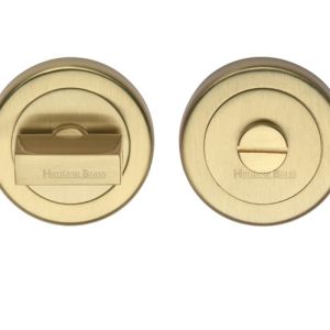 Heritage Brass Round 53mm Diameter Turn & Release, Satin Brass