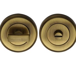Heritage Brass Round 50mm Diameter Turn & Release, Antique Brass –