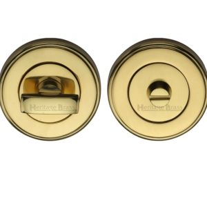 Heritage Brass Round 50mm Diameter Turn & Release, Polished Brass –