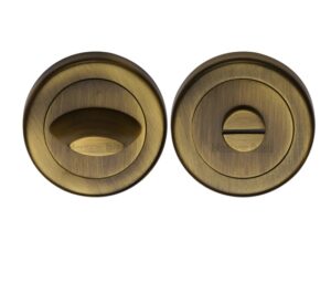 Heritage Brass Contemporary Round 53mm Diameter Turn & Release, Antique Brass -