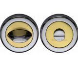 Heritage Brass Contemporary Round 53mm Diameter Turn & Release, Dual Finish Polished Chrome & Polished Brass
