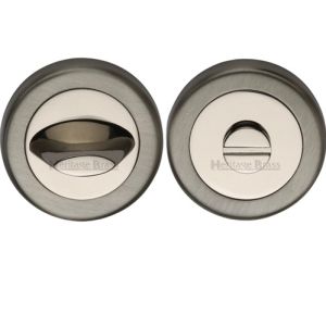 Heritage Brass Contemporary Round 53mm Diameter Turn & Release, Mercury Finish Satin Nickel & Polished Nickel