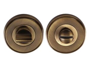 Heritage Brass Round 50mm Diameter Turn & Release, Antique Brass