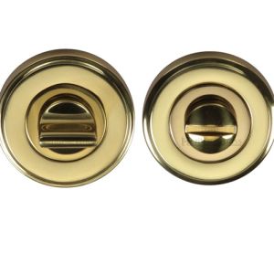 Heritage Brass Round 50mm Diameter Turn & Release, Polished Brass –