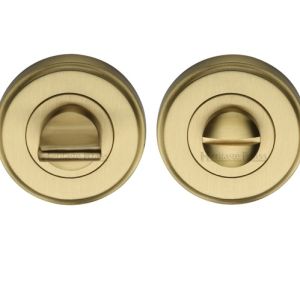 Heritage Brass Round 50mm Diameter Turn & Release, Satin Brass