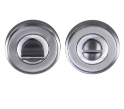 Heritage Brass Round 50mm Diameter Turn & Release, Satin Chrome