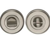 Heritage Brass Round 50mm Diameter Turn & Release, Satin Nickel