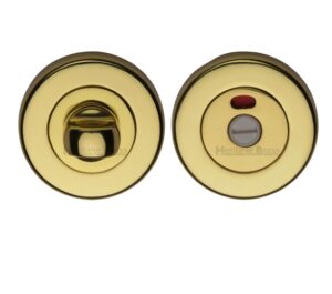 Heritage Brass Indicator Round 53mm Diameter Turn & Release, Polished Brass -