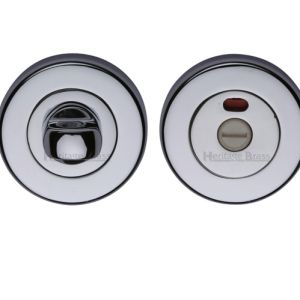 Heritage Brass Indicator Round 53mm Diameter Turn & Release, Polished Chrome