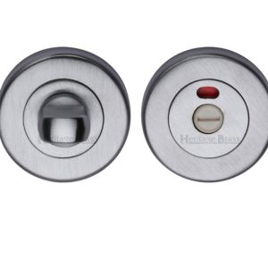 Heritage Brass Indicator Round 53mm Diameter Turn & Release, Satin Chrome