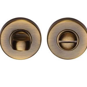 Heritage Brass Round 46mm Diameter Turn & Release, Antique Brass –