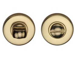 Heritage Brass Round 46mm Diameter Turn & Release, Polished Brass