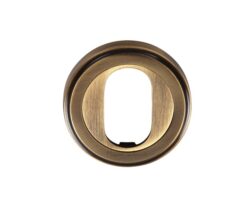 Heritage Brass Oval Profile Key Escutcheon, Antique Brass -