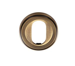 Heritage Brass Oval Profile Key Escutcheon, Antique Brass -