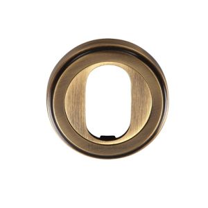 Heritage Brass Oval Profile Key Escutcheon, Antique Brass