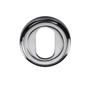Heritage Brass Oval Profile Key Escutcheon, Polished Chrome