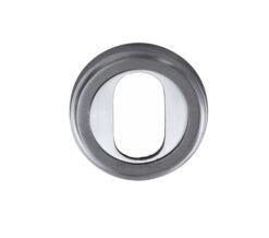Heritage Brass Oval Profile Key Escutcheon, Satin Chrome -