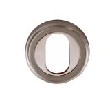 Heritage Brass Oval Profile Key Escutcheon, Satin Nickel