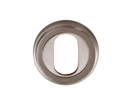 Heritage Brass Oval Profile Key Escutcheon, Satin Nickel -