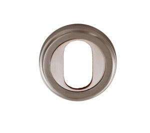Heritage Brass Oval Profile Key Escutcheon, Satin Nickel -