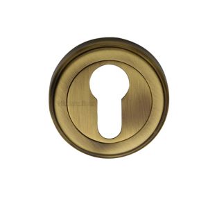 Heritage Brass Euro Profile Key Escutcheon, Antique Brass