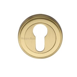 Heritage Brass Euro Profile Key Escutcheon, Satin Brass