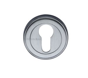 Heritage Brass Euro Profile Key Escutcheon, Satin Chrome -