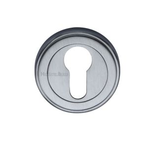 Heritage Brass Euro Profile Key Escutcheon, Satin Chrome