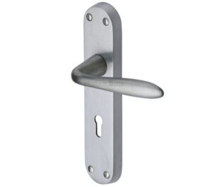 Heritage Brass Sutton Satin Chrome Door Handles (sold in pairs)