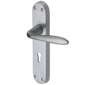 Heritage Brass Sutton Satin Chrome Door Handles (sold in pairs)