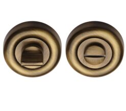 Heritage Brass Round 53mm Diameter Turn & Release, Antique Brass
