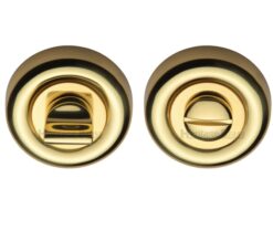 Heritage Brass Round 53mm Diameter Turn & Release, Polished Brass