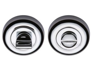 Heritage Brass Round 53mm Diameter Turn & Release, Polished Chrome