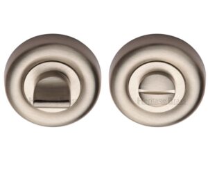 Heritage Brass Round 53mm Diameter Turn & Release, Satin Nickel
