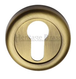 Heritage Brass Euro Profile Key Escutcheon, Antique Brass -