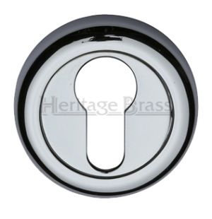 Heritage Brass Euro Profile Key Escutcheon, Polished Chrome -