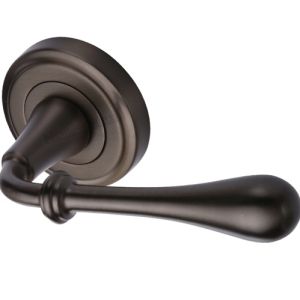 Heritage Brass Roma Matt Bronze Door Handles On Round Rose (sold in pairs)