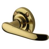 Heritage Brass Windsor Door Handles On Round Rose, Polished Brass(sold in pairs)