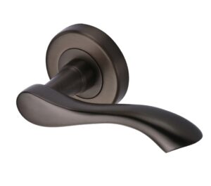 Heritage Brass Algarve Matt Bronze Door Handles On Round Rose