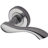 Heritage Brass Algarve Polished Chrome Door Handles On Round Rose  (sold in pairs)