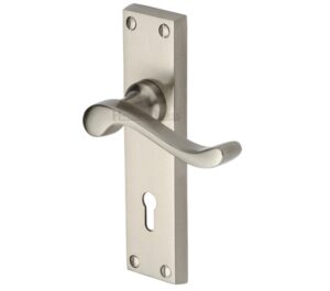 Heritage Brass Bedford Satin Nickel Door Handles(sold in pairs)