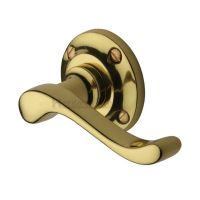 Heritage Brass Bedford Polished Brass Door Handles On Round Rose  (sold in pairs)